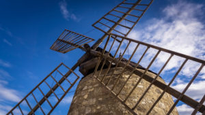 Old wheat mill made of stone at Nissan lez Enserune. Was built in the XVII century and abandoned in the XIX century. Old wheat mill made of stone at Nissan lez Enserune. Was built in the XVII century and abandoned in the XIX century.